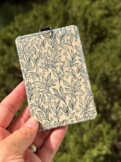 Creamy Leaves ID Badge Holder