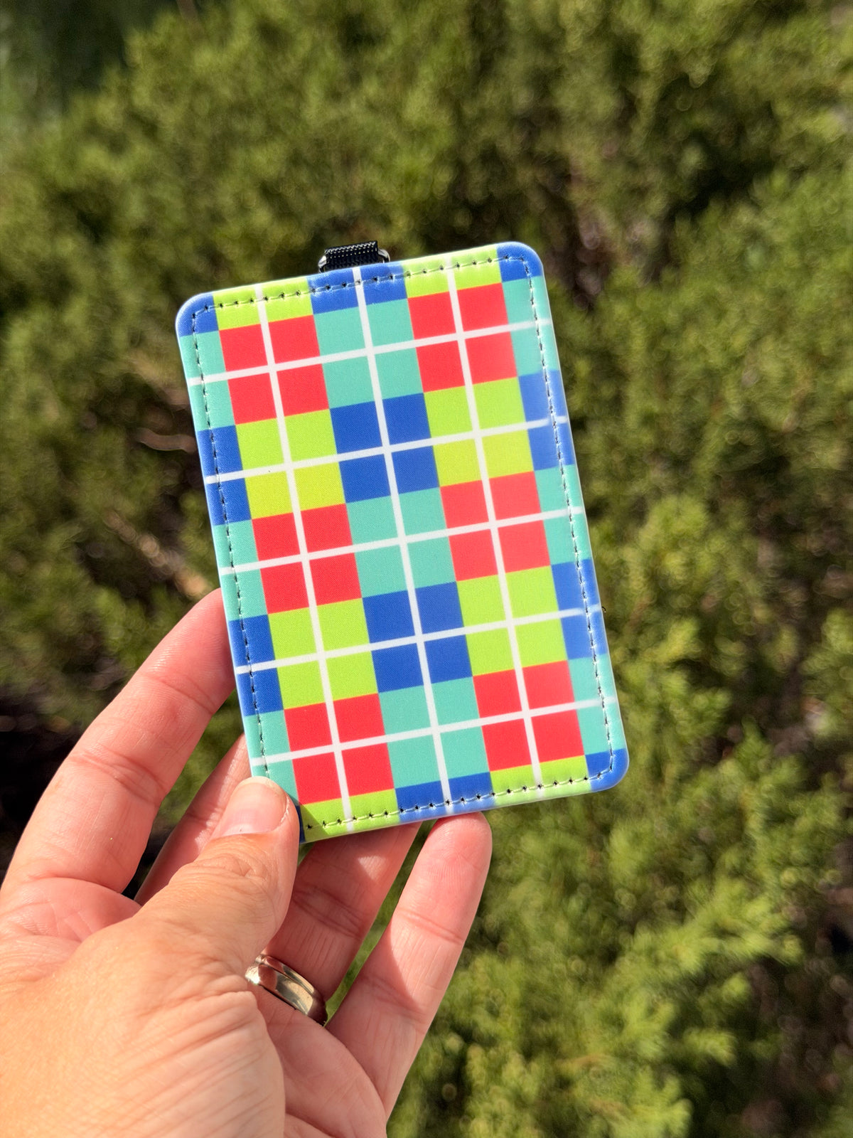 Retro Block ID Badge Holder